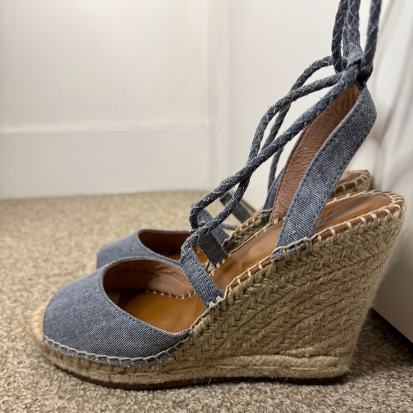 Joie “Phyllis” Espadrille Wedges - Denim Blue - Size 37.5 / 7.5 US (Nordstrom) - Picture 4 of 10